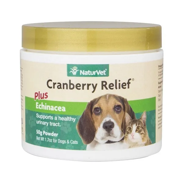 15% OFF: NaturVet Cranberry Relief® Plus Echinacea Powder Supplement For Dogs & Cats 50g