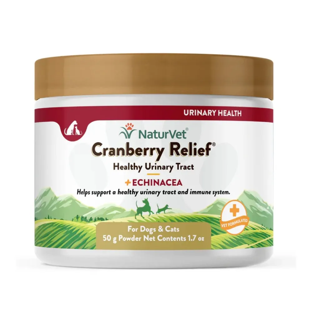 15% OFF: NaturVet Cranberry Relief® Plus Echinacea Powder Supplement For Dogs & Cats 50g