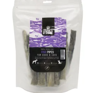 2 FOR $20: Just Fish Natural Fish Pipes Dog & Cat Treats 200g