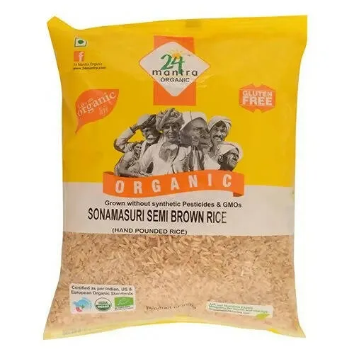 24 Mantra Organic Sonamasuri Semi Brown Hand Pounded Rice