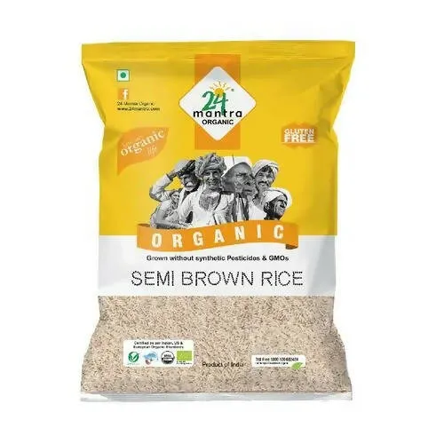 24 Mantra Organic Sonamasuri Semi Brown Hand Pounded Rice