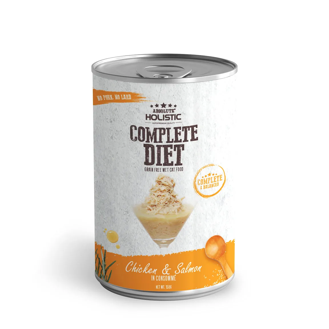 Absolute Holistic Complete Diet Cat Chicken and Salmon Wet Food 150g