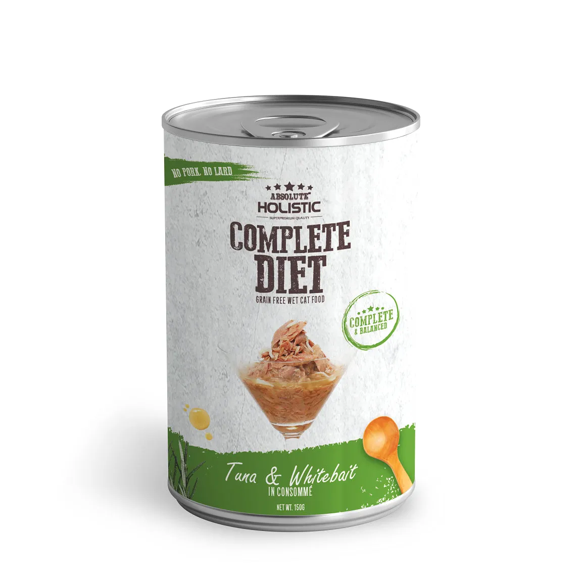 Absolute Holistic Complete Diet Cat Tuna and Whitebait Wet Food 150g