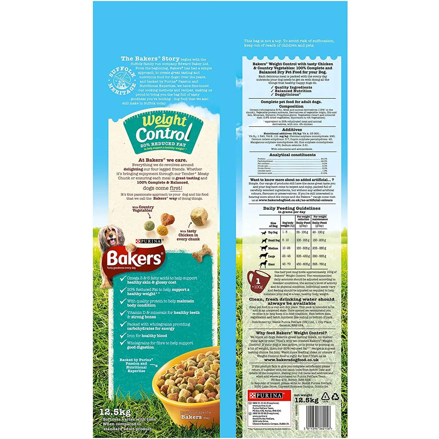 Bakers Adult Weight Control Dry Dog Food Chicken 12.5kg