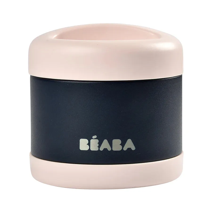 Beaba Insulated Food Jar 500ml - Light Pink/Night Blue