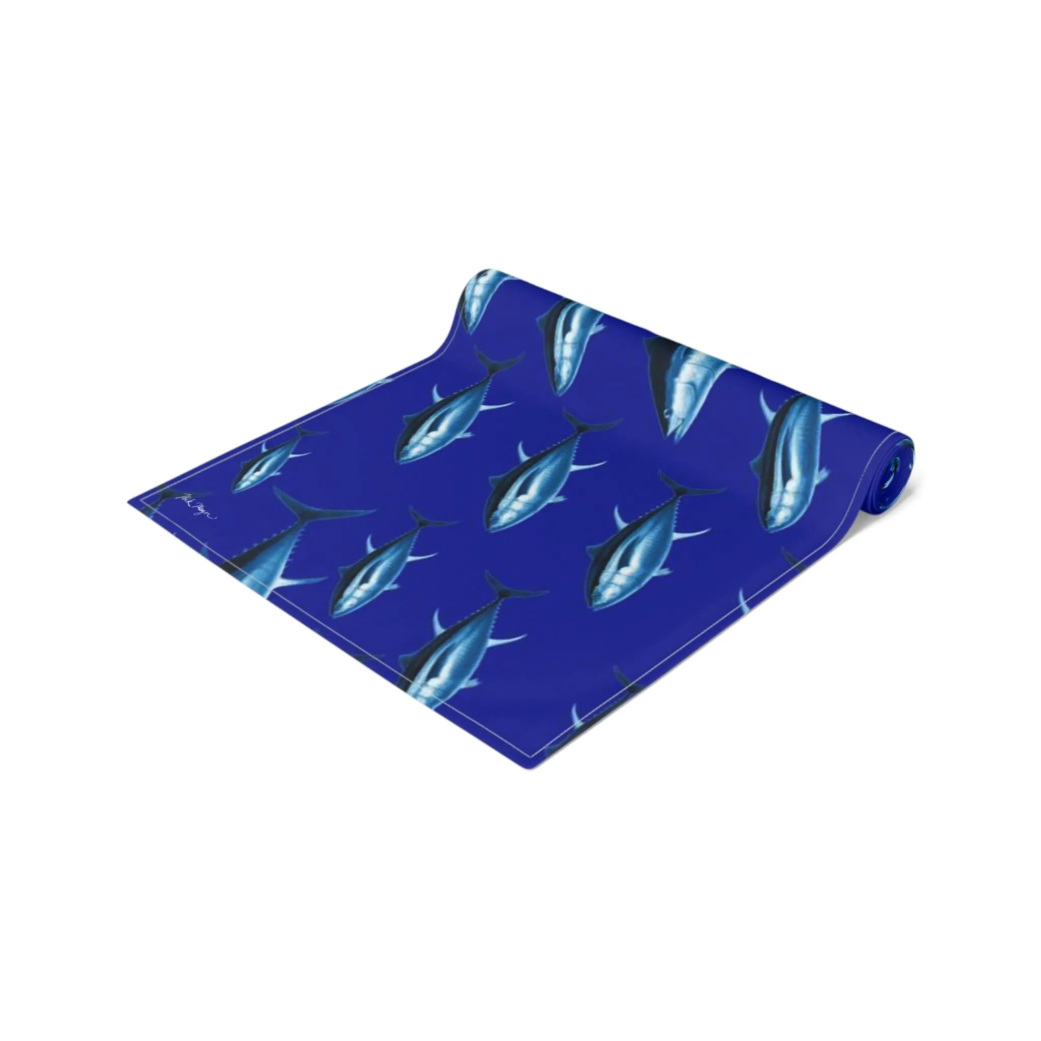 Blue Tuna Cotton Table Runner