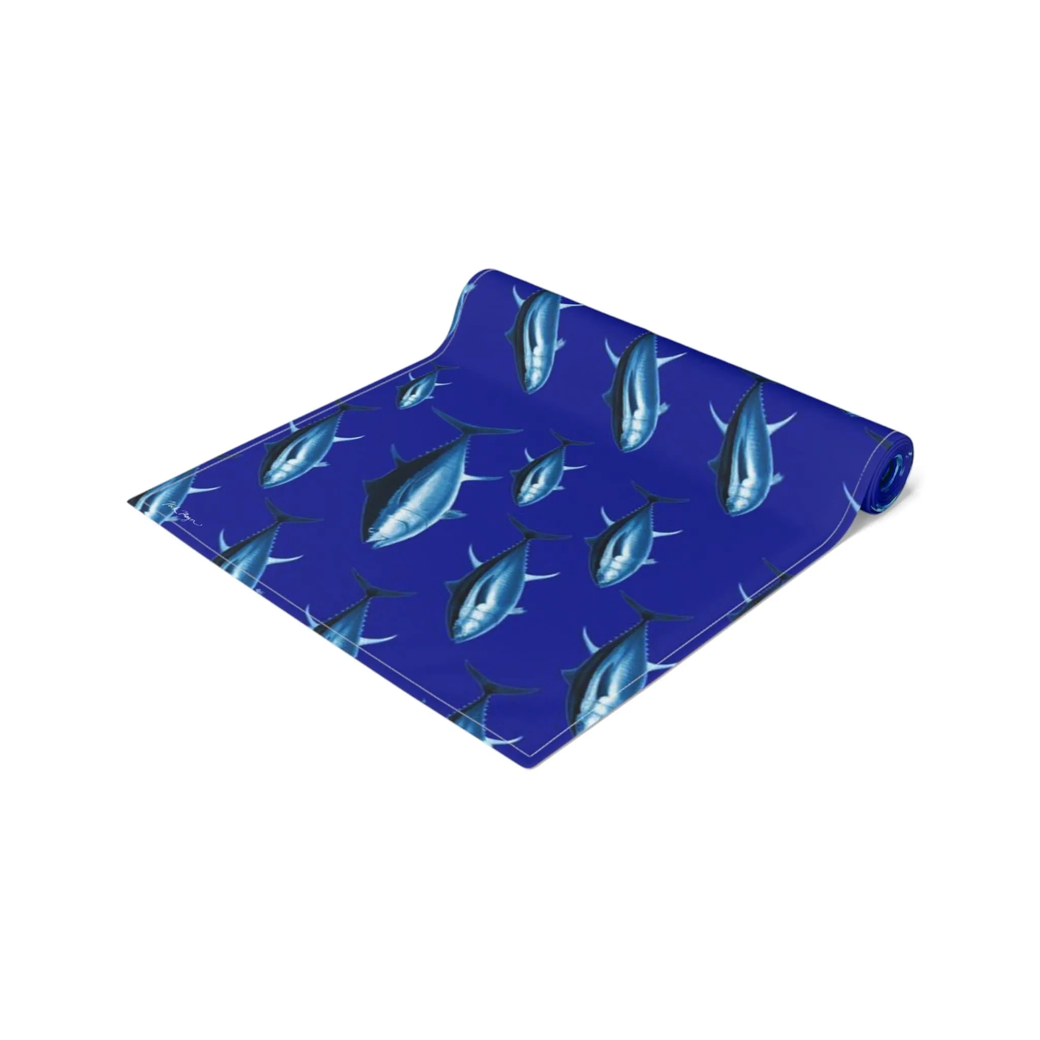 Blue Tuna Cotton Table Runner