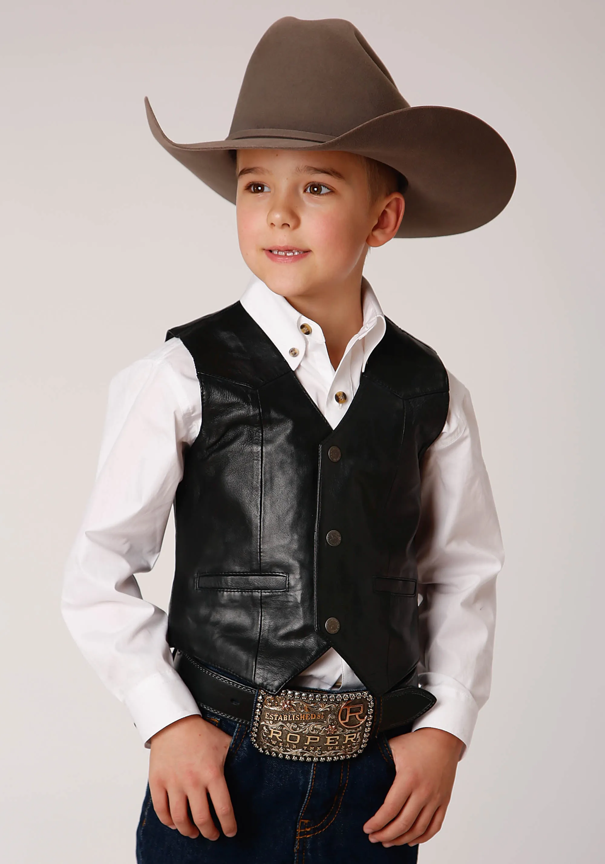 Boy's Roper Lamb Skin Vest