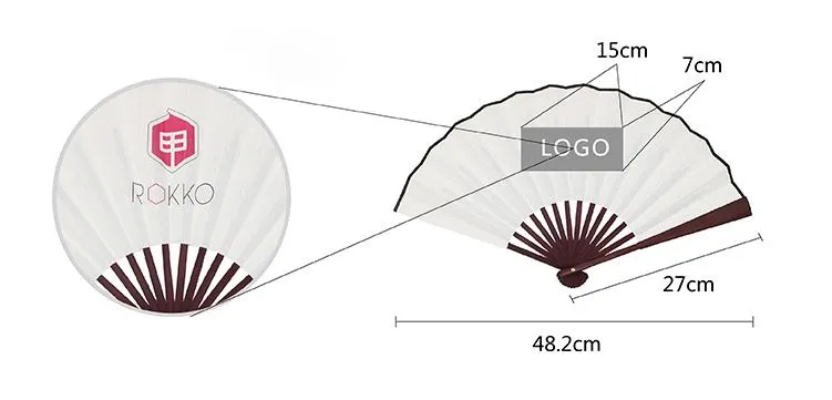 Brown Rice Paper Folding Fan