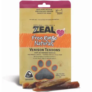 'BUNDLE DEAL': Zeal Free Range Naturals Venison Tendons Dog Treats 125g