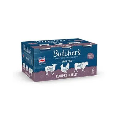 Butcher's Recipes in Jelly Dog Food Tins 6 x 400g