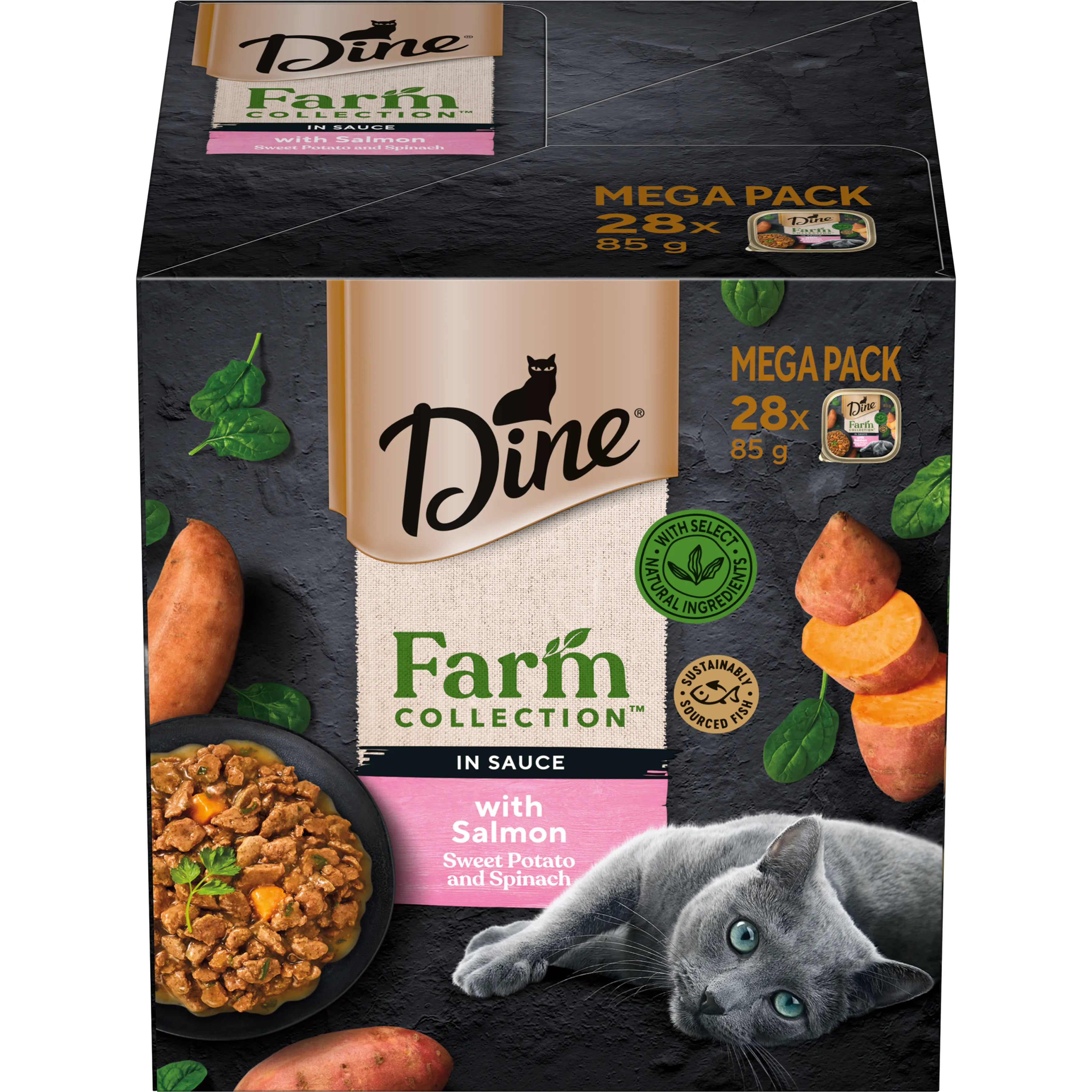 Dine Farm Collection Salmon with Sweet Potato and Spinach 85g