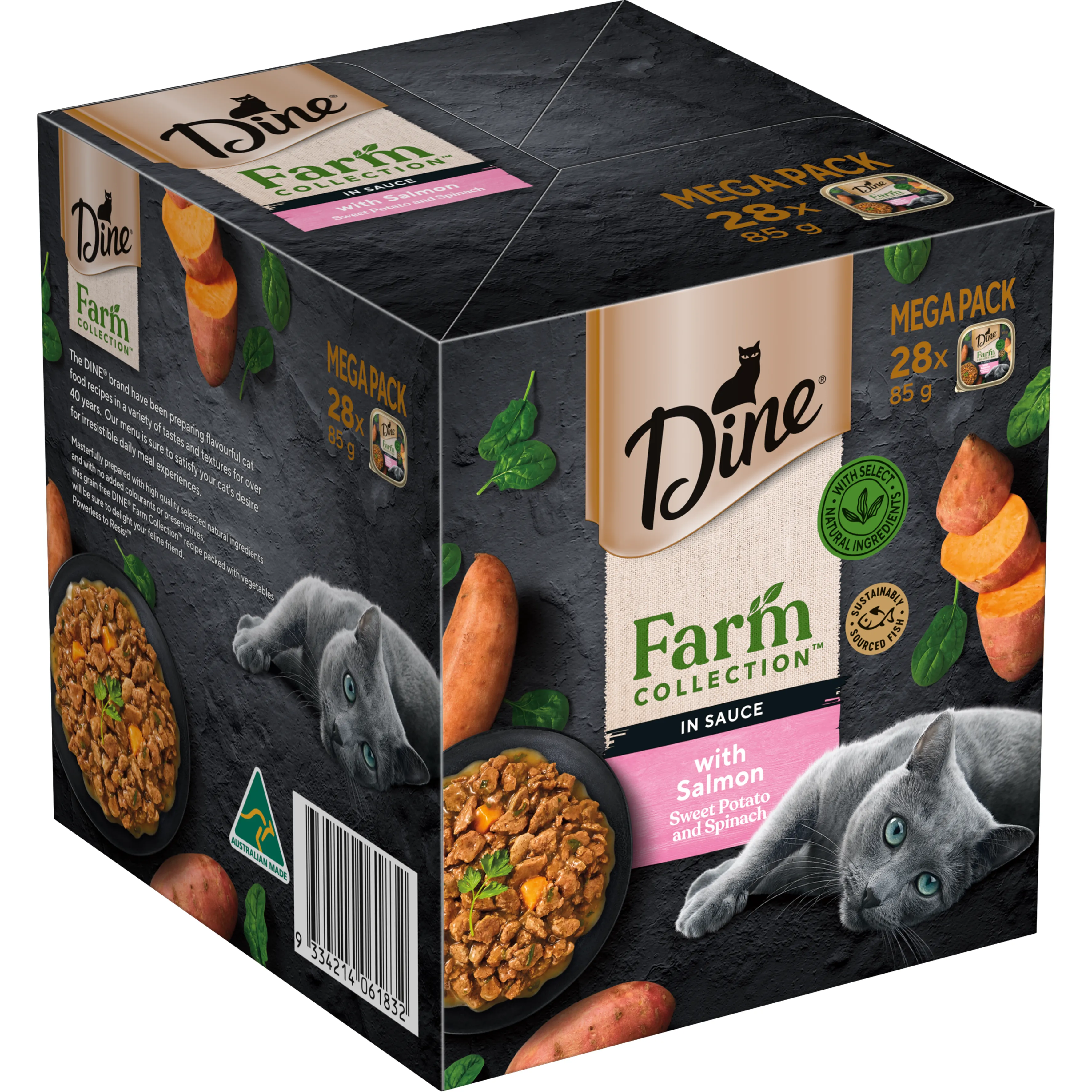 Dine Farm Collection Salmon with Sweet Potato and Spinach 85g