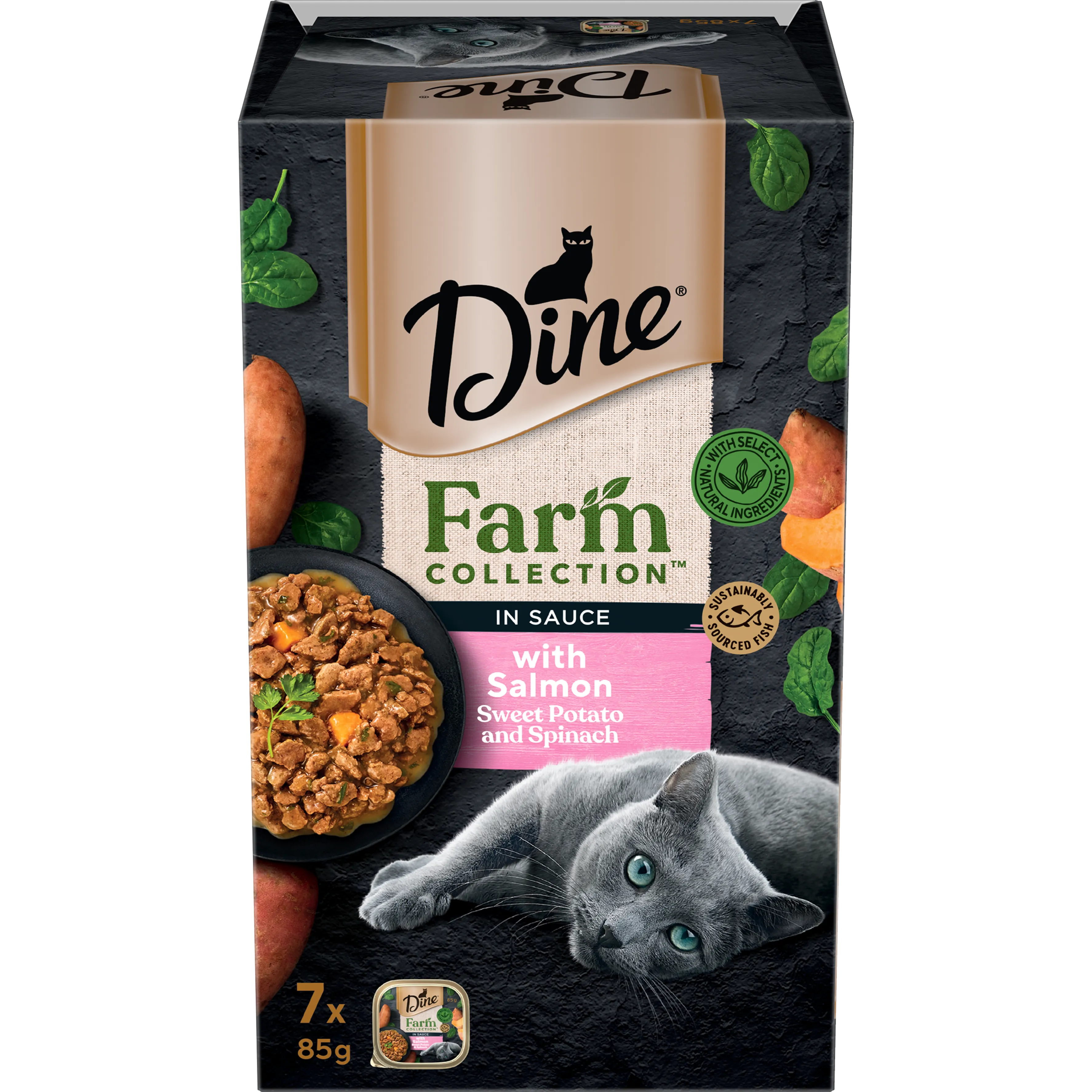 Dine Farm Collection Salmon with Sweet Potato and Spinach 85g