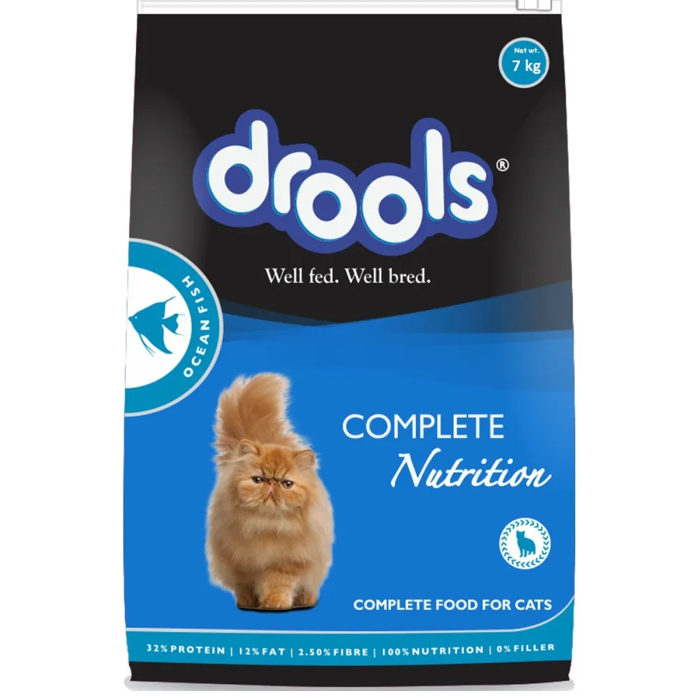 Drools Ocean Fish Adult Cat Dry Food and Real Chicken Creamy Cat Treats Combo