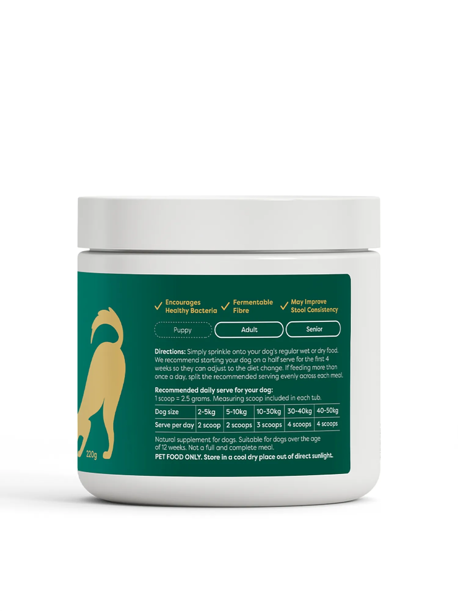 Field Day Dog Digestion Support Wholefood Powder 220g