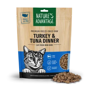 Freeze-Dried Turkey & Tuna Dinner Cat Food Mini Nibs