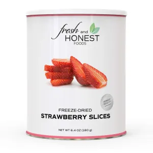 Fresh and Honest Foods 100% All-Natural Freeze-Dried Strawberries #10 Can - 45 Servings