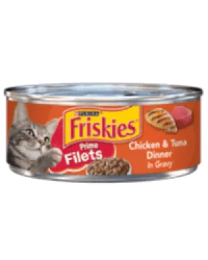 Friskies Prime Filets Chicken & Tuna Dinner in Gravey Canned Cat Food