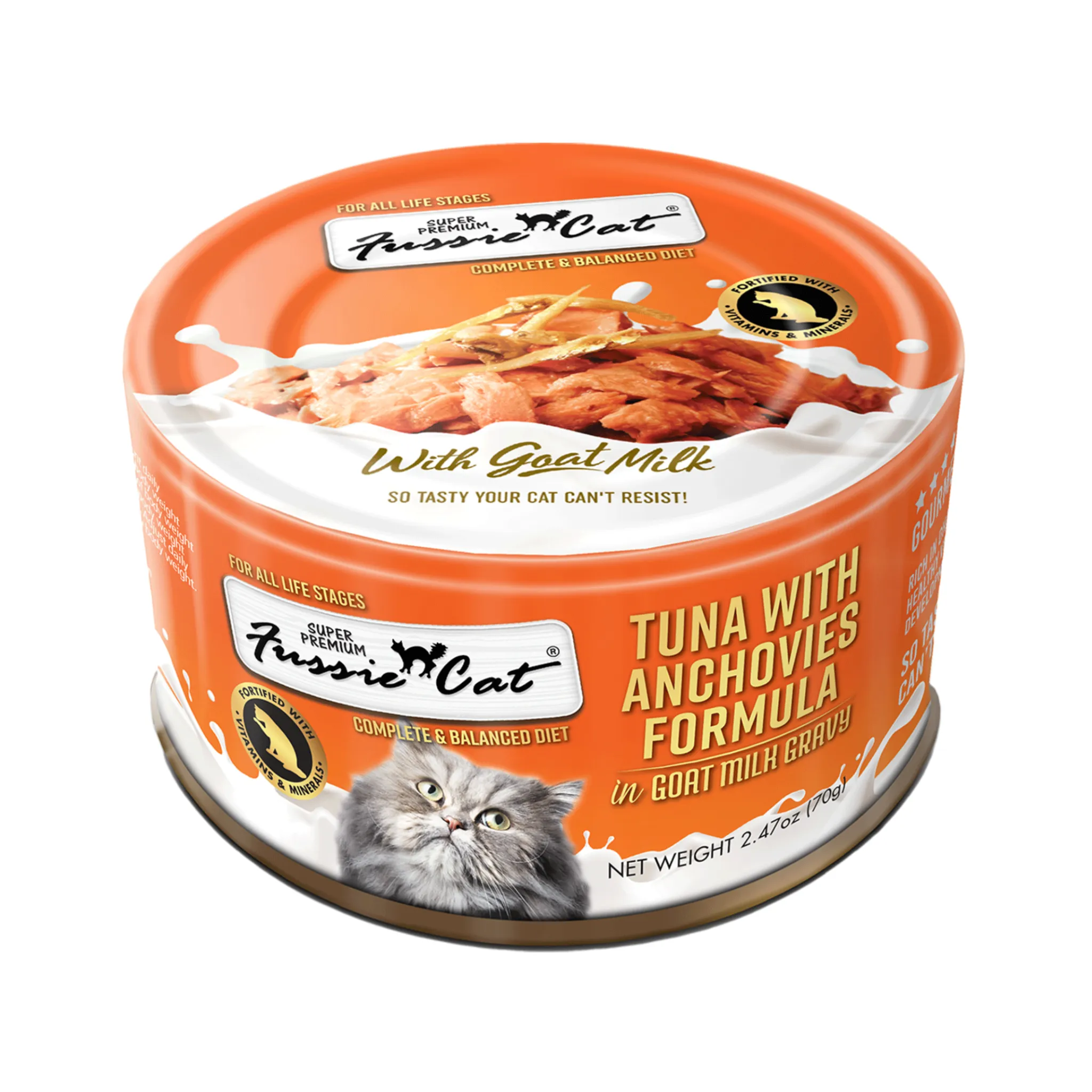 Fussie Cat Can Tuna with Anchovies in Goat Mlik