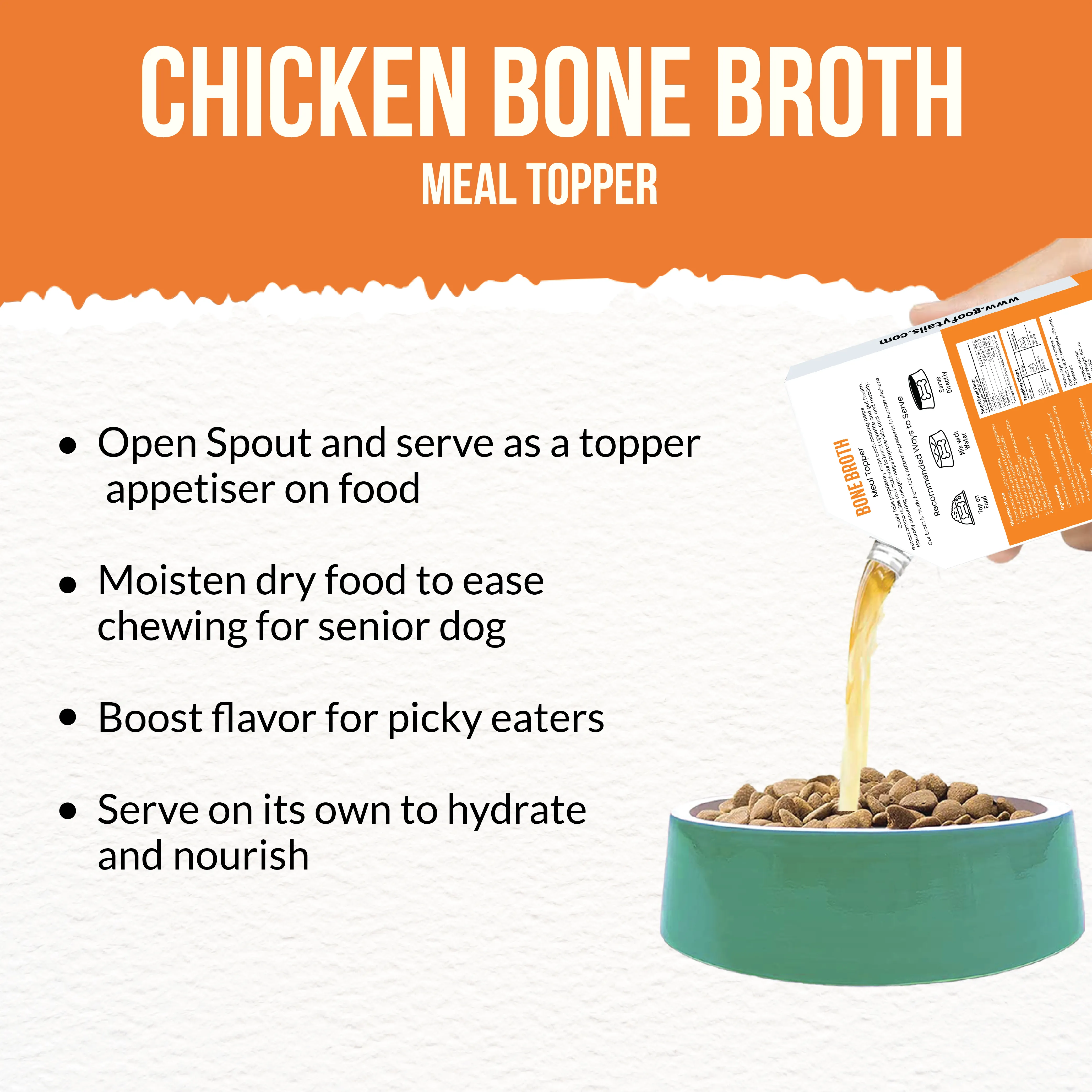 Goofy Tails Chicken Bone Broth for Dogs and Puppies