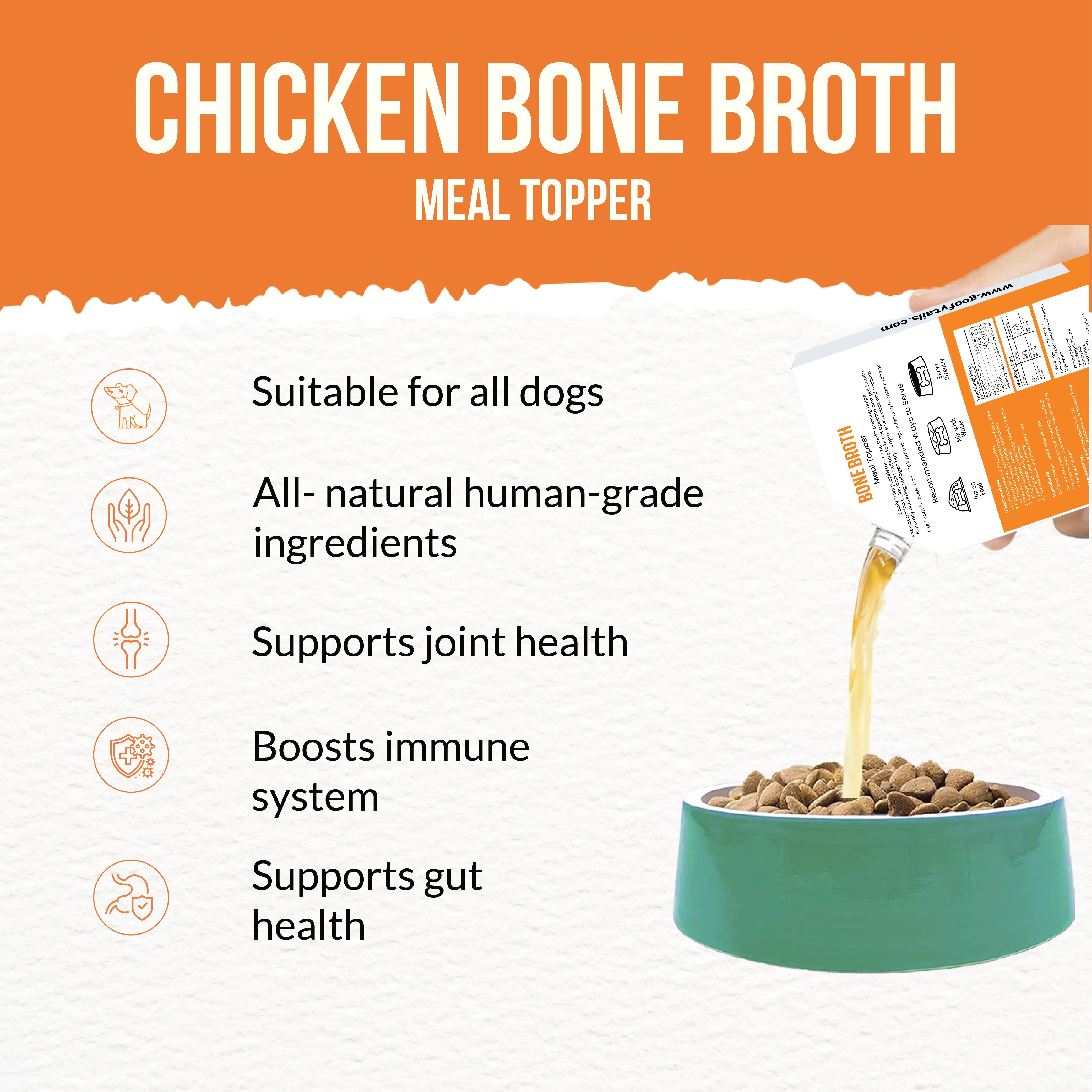 Goofy Tails Chicken Bone Broth for Dogs and Puppies