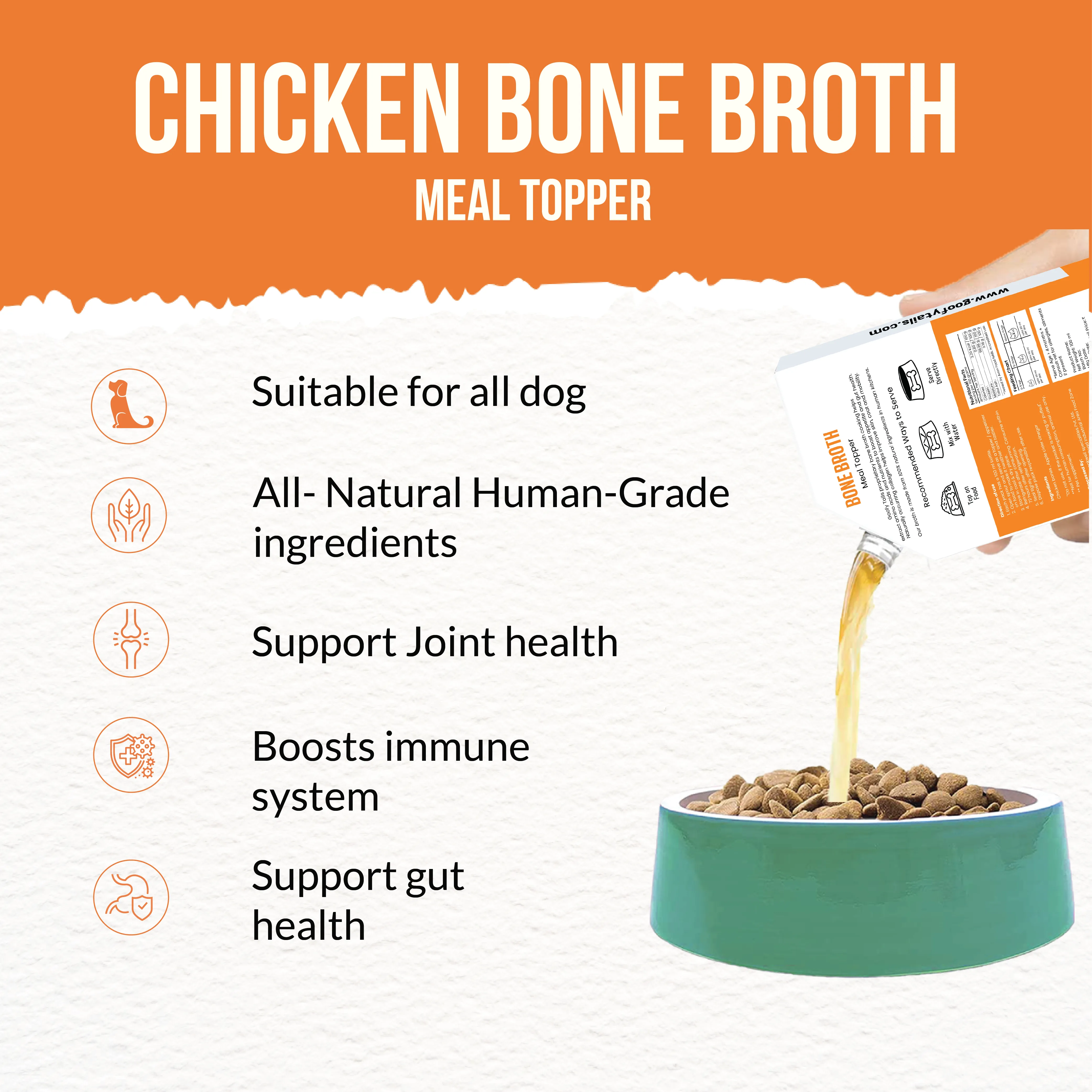 Goofy Tails Chicken Bone Broth for Dogs and Puppies