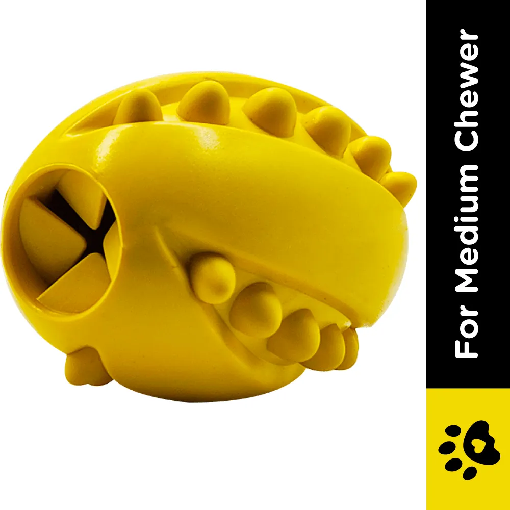 Goofy Tails Studded Rugby Ball for Dogs (Yellow)