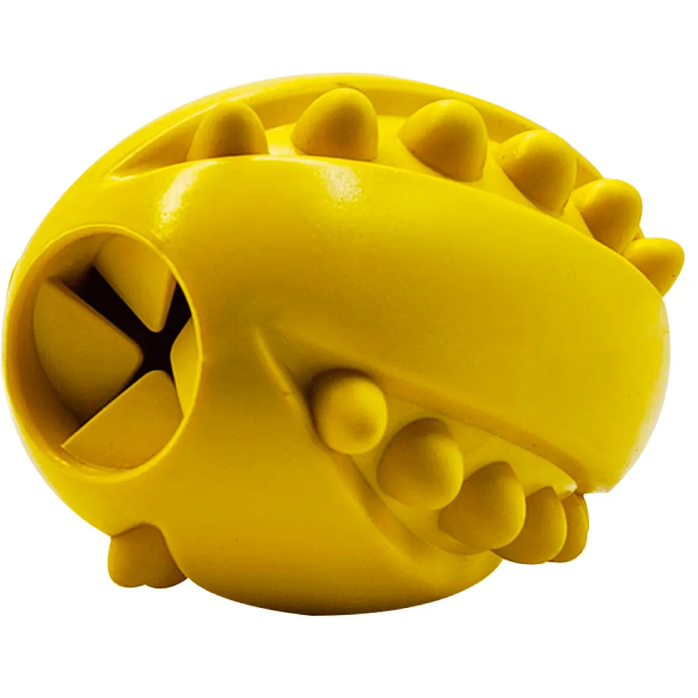 Goofy Tails Studded Rugby Ball for Dogs (Yellow)