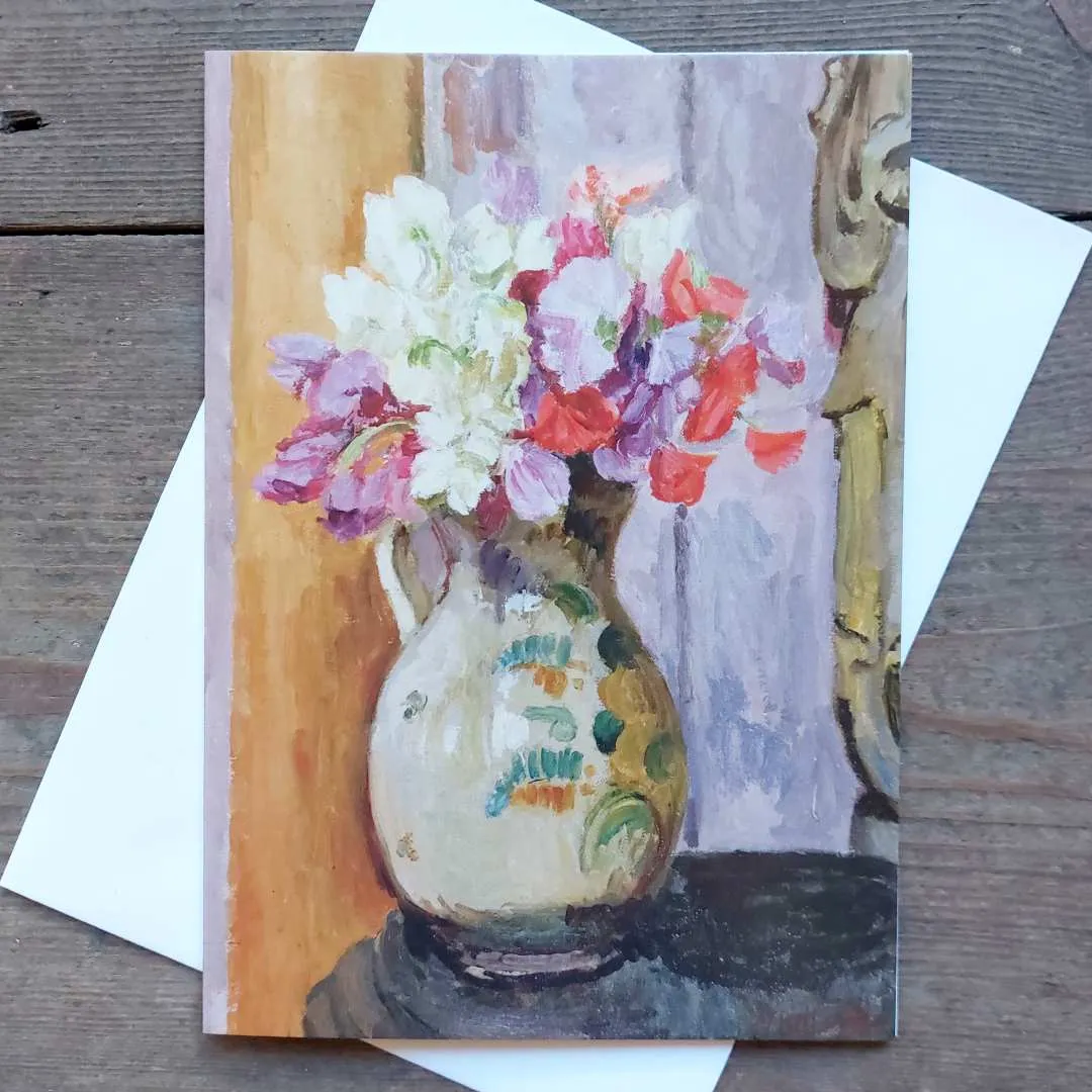 Greeting Card - Sweet Peas in a Jug by Vanessa Bell