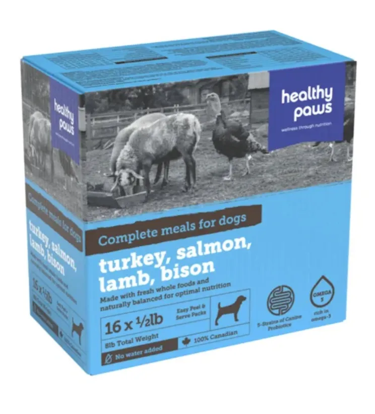 Healthy Paws Complete Dinner Turkey Lamb Salmon Bison 8lb