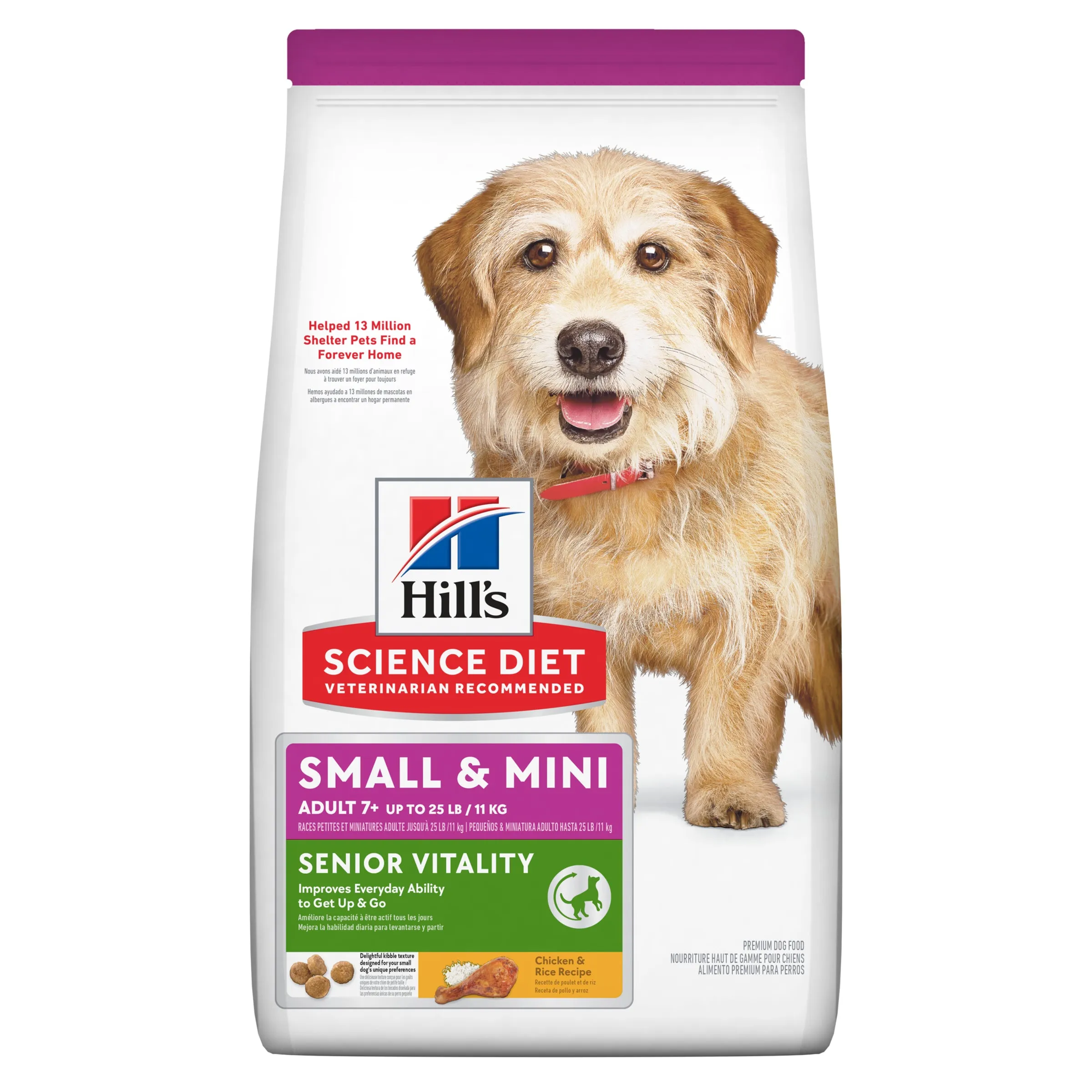 Hill's Science Diet Adult 7  Senior Vitality Small and Mini Dry Dog Food 1.58kg