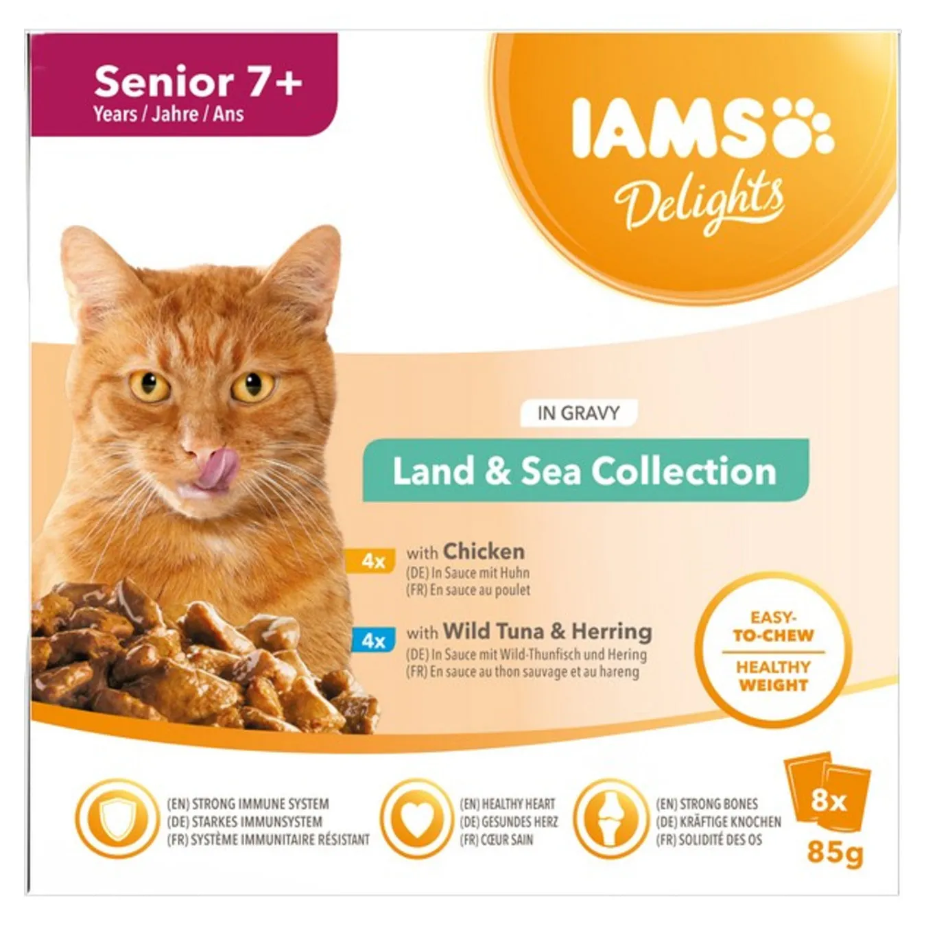 IAMS Delights Senior Land & Sea Collection in Gravy 8 x 85g