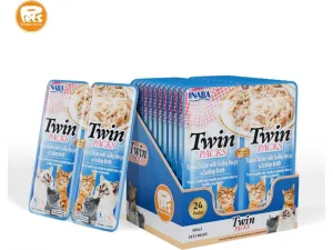 INABA Twin Packs Tuna & Chicken with Scallop Recipe in Scallop Broth 40g 24 pcs