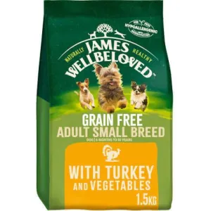 James Wellbeloved Turkey & Veg Grain Free Small Breed Adult 1.5kg