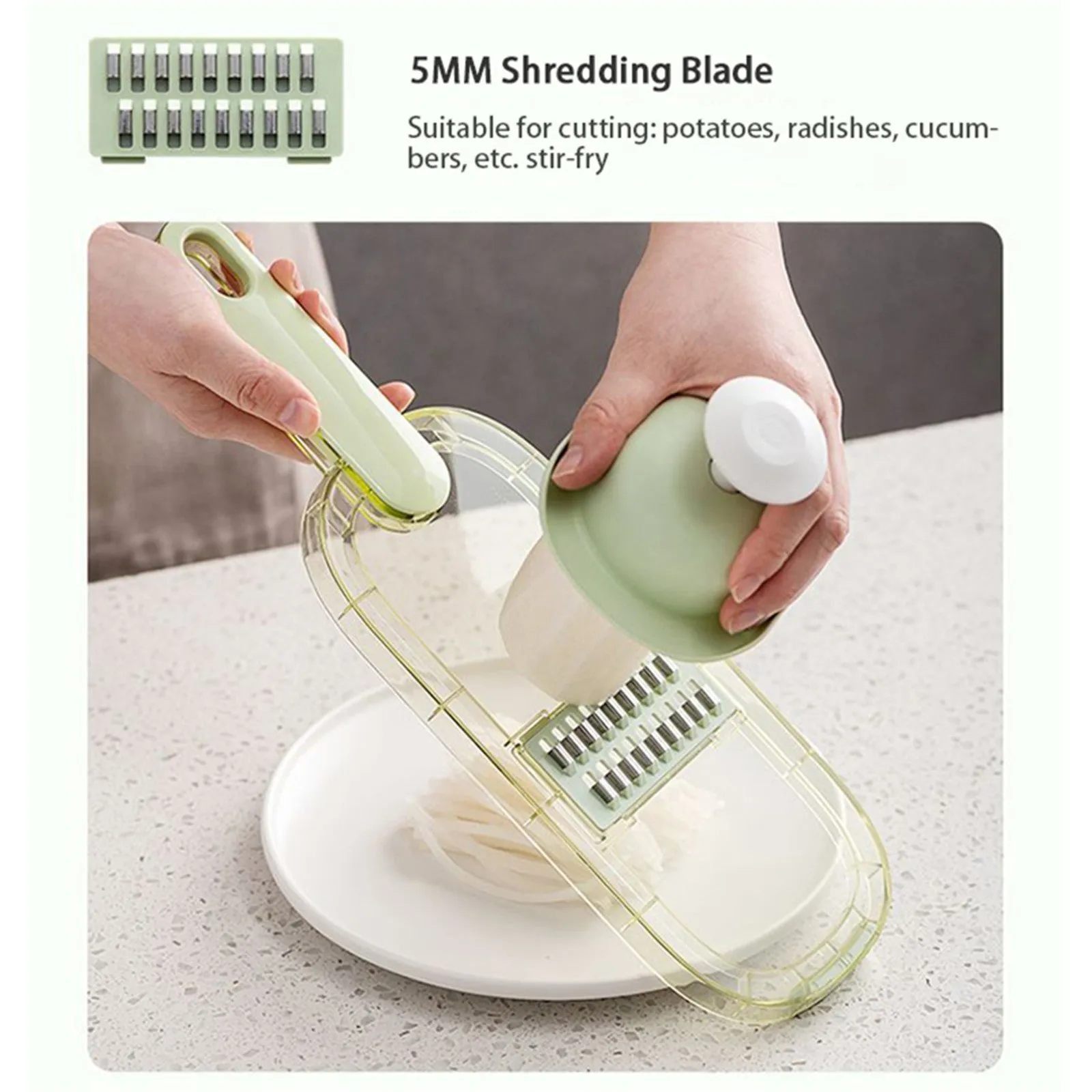 Multi-Functional 6-in-1 Fruit Vegetable Slicer Chopper Peeler