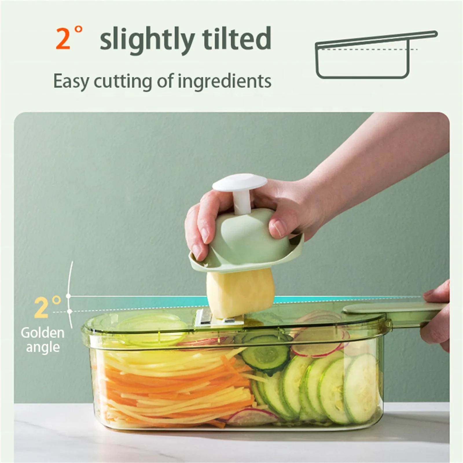 Multi-Functional 6-in-1 Fruit Vegetable Slicer Chopper Peeler