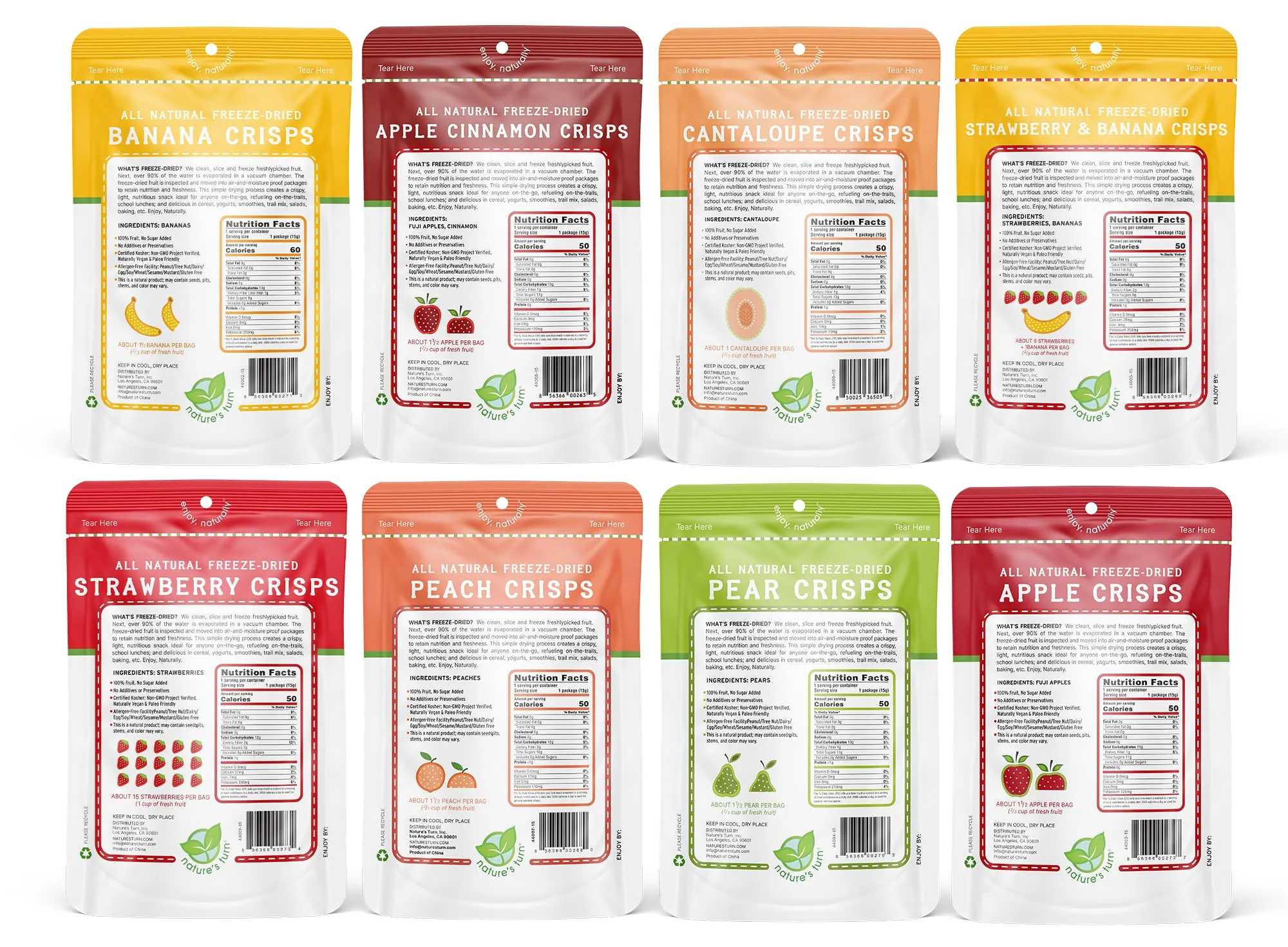 Nature’s Turn Freeze-Dried Fruit Snacks - Mega Variety Pack of 16 (0.53 oz Each)