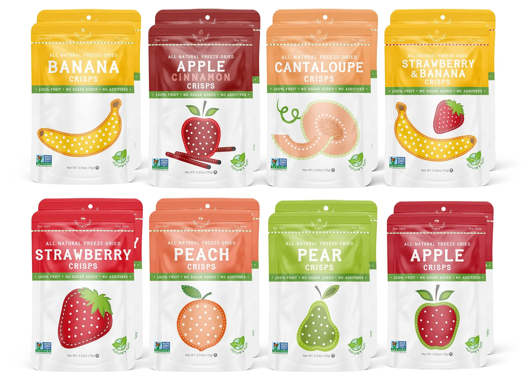 Nature’s Turn Freeze-Dried Fruit Snacks - Mega Variety Pack of 16 (0.53 oz Each)