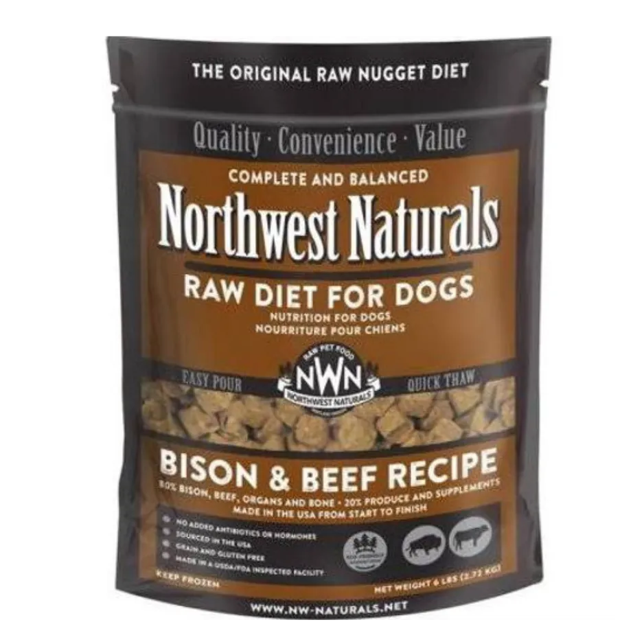 Northwest Naturals Raw Frozen Bison & Beef Nuggets Dog Food