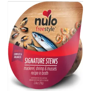 Nulo Freestyle Grain-Free Mackerel & Shrimp Stew Recipe Wet Cat Food, 2.8 oz