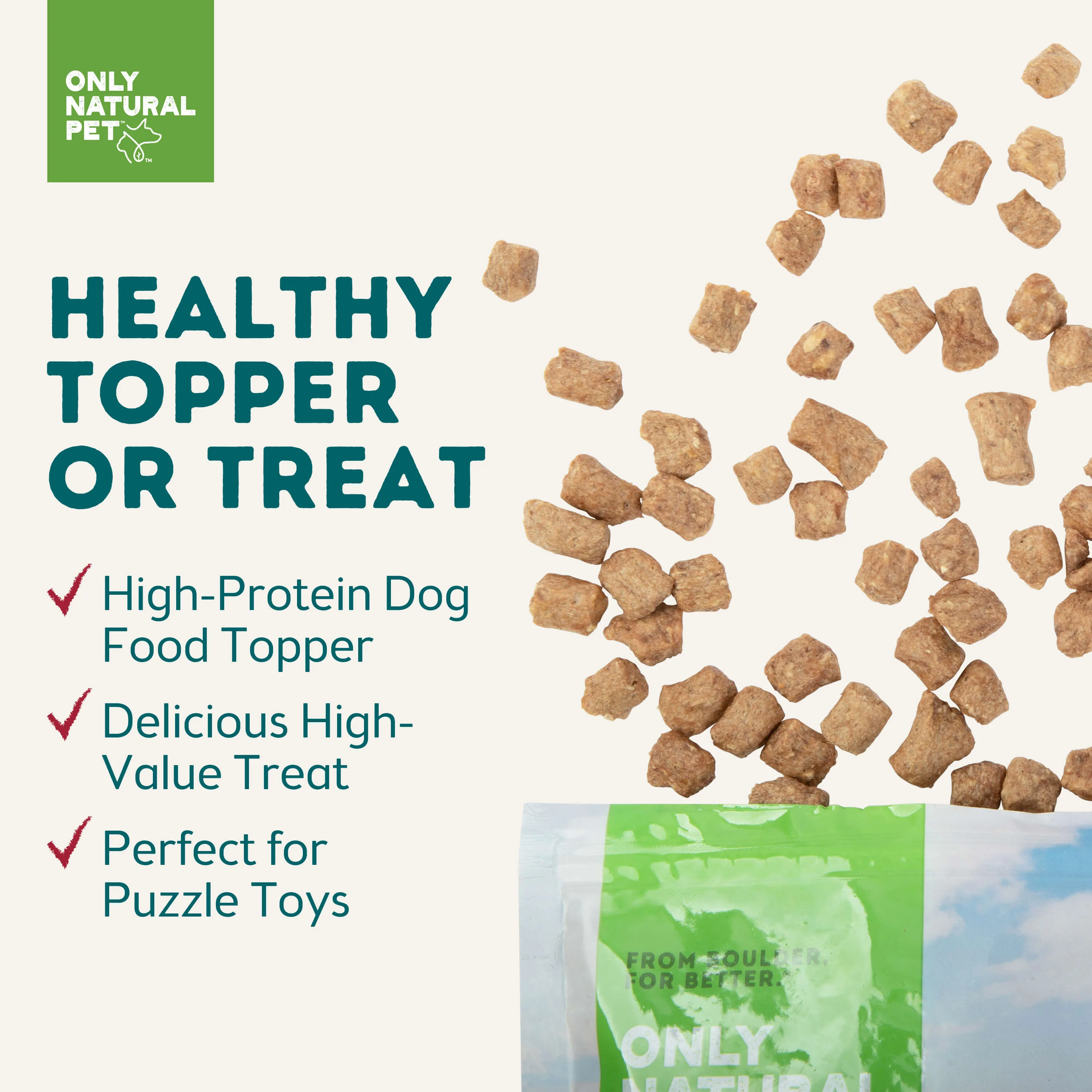 Only Natural Pet Raw Toppers Freeze-Dried Beef & Tripe Recipe Meal Topper for Dogs