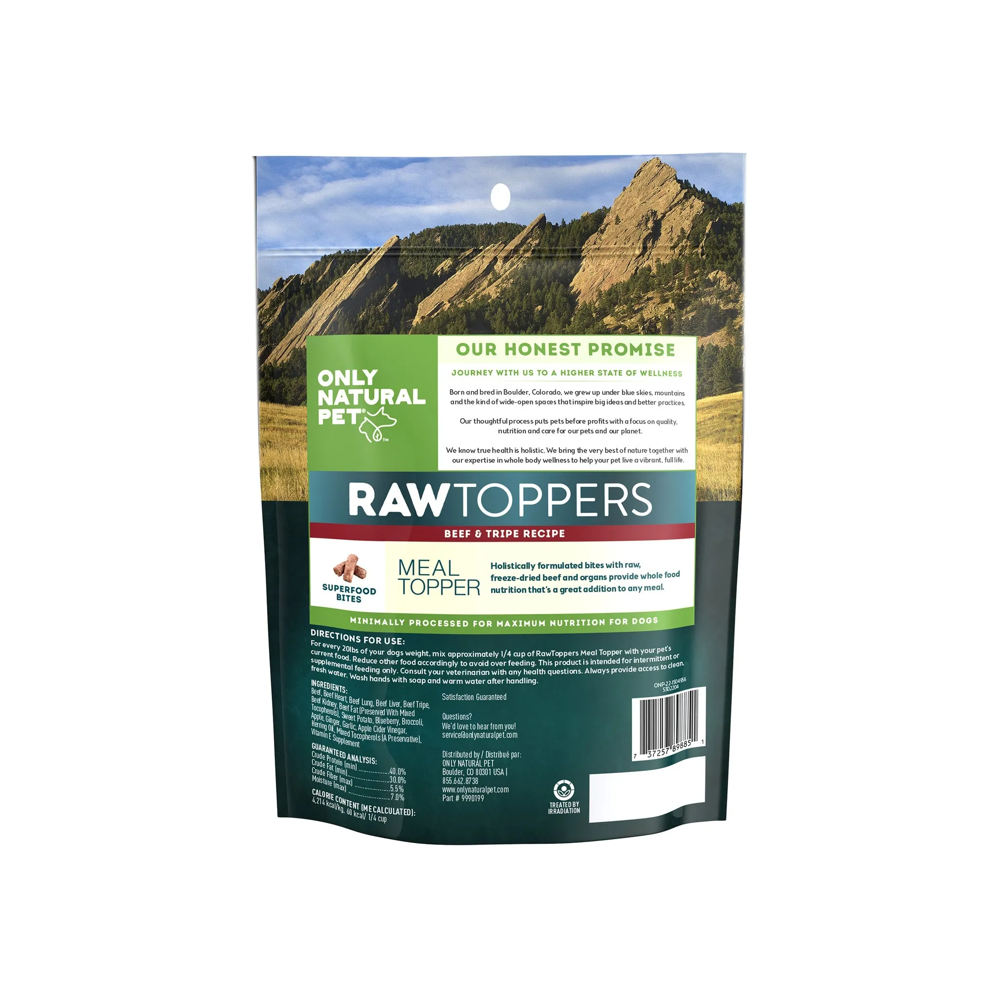 Only Natural Pet Raw Toppers Freeze-Dried Beef & Tripe Recipe Meal Topper for Dogs