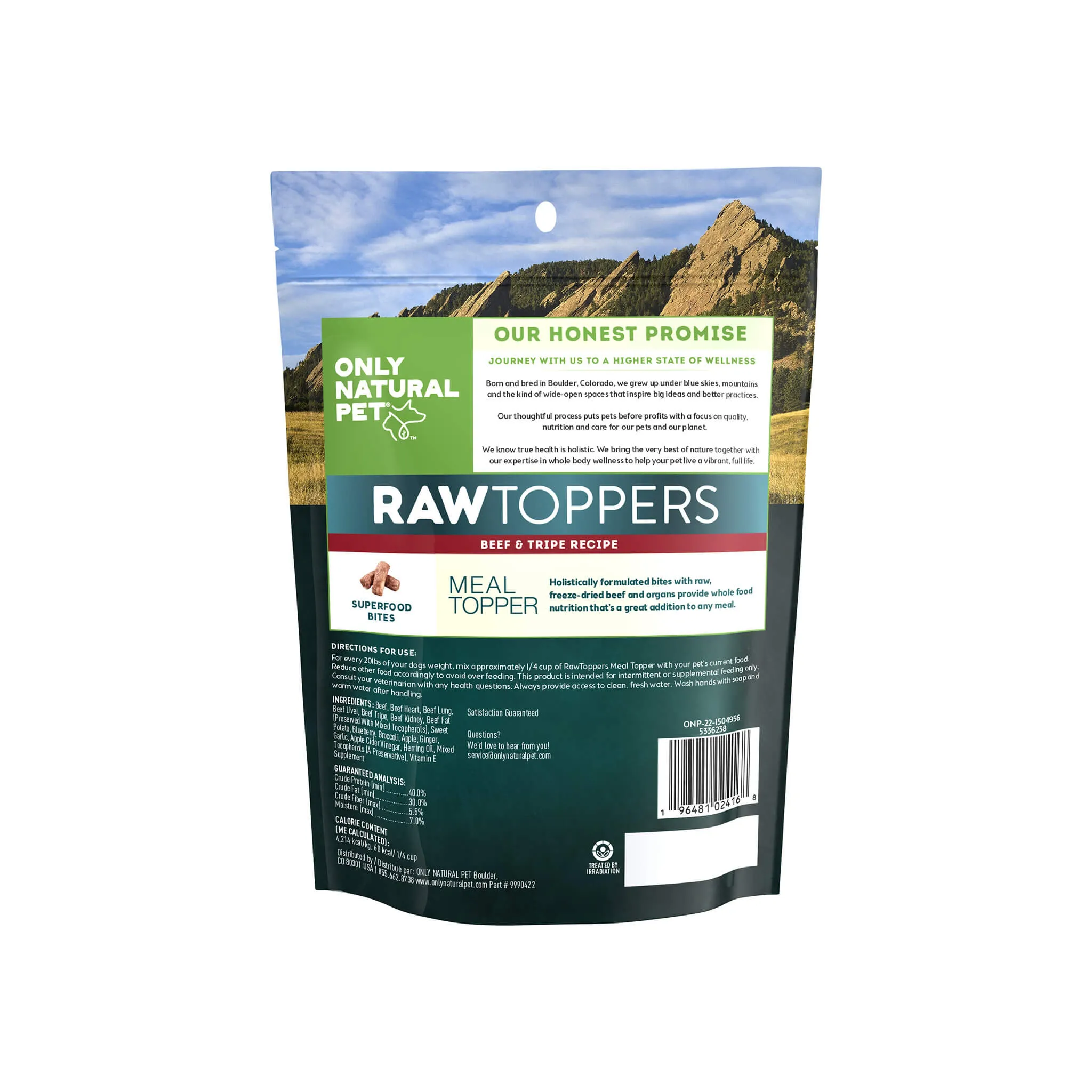 Only Natural Pet Raw Toppers Freeze-Dried Beef & Tripe Recipe Meal Topper for Dogs