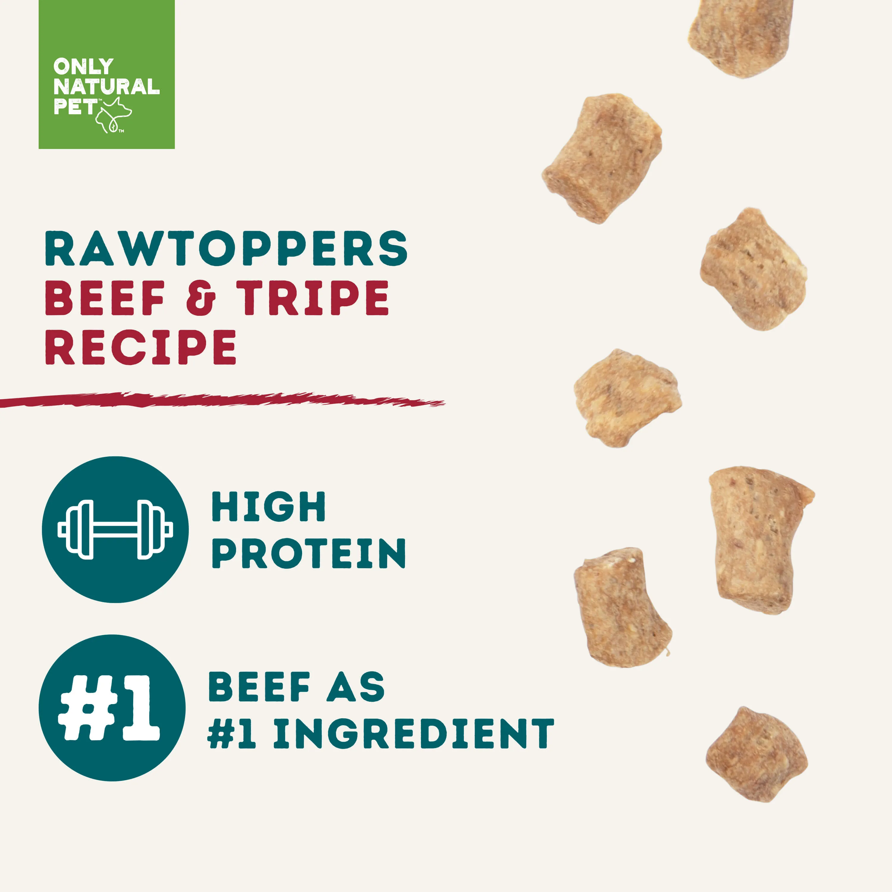 Only Natural Pet Raw Toppers Freeze-Dried Beef & Tripe Recipe Meal Topper for Dogs