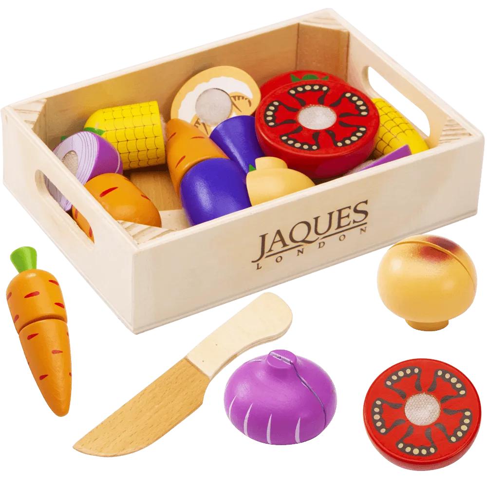 Pretend Play Food Set - Wooden Fruit and Veg