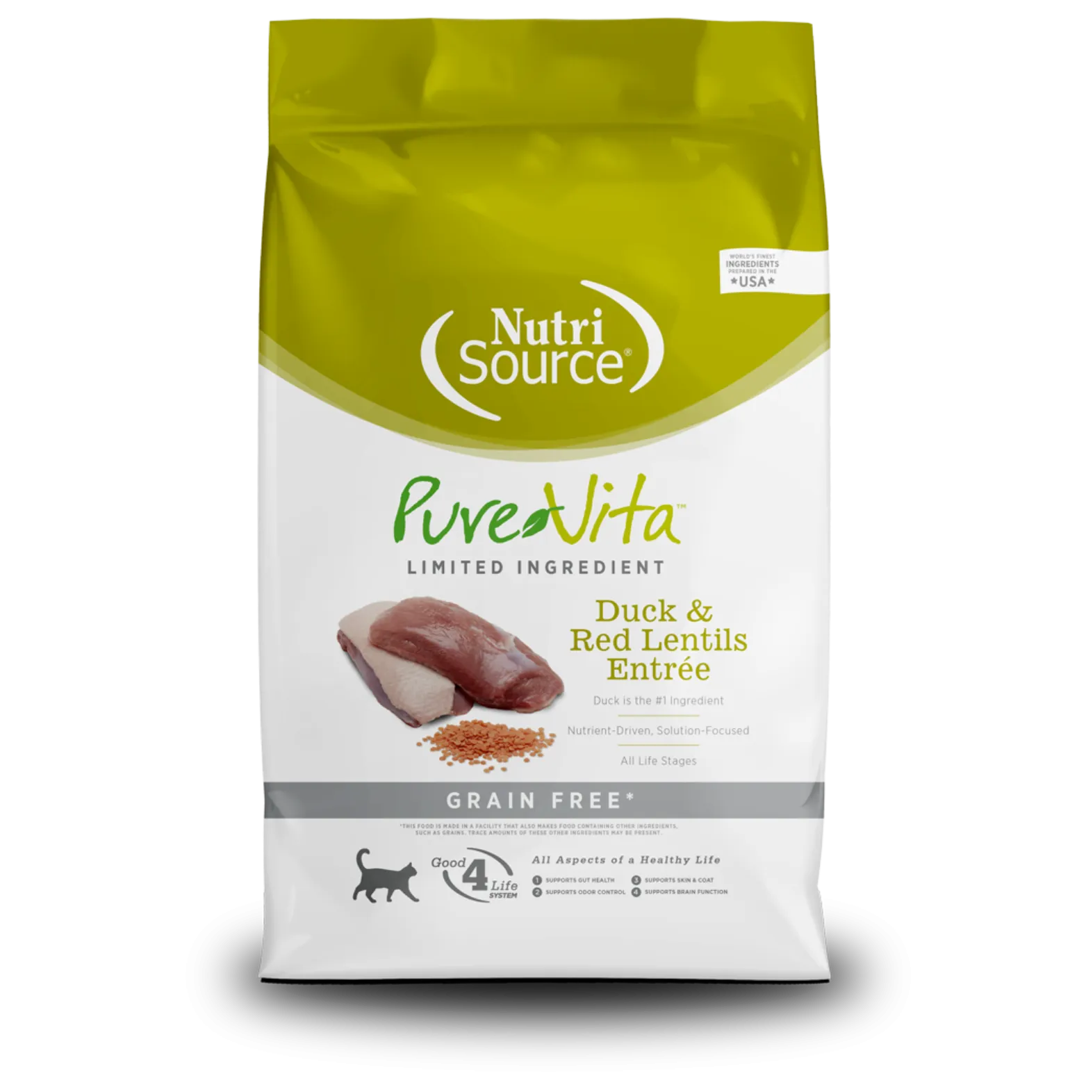 PureVita Grain-Free Duck and Red Lentil Dry Cat Food