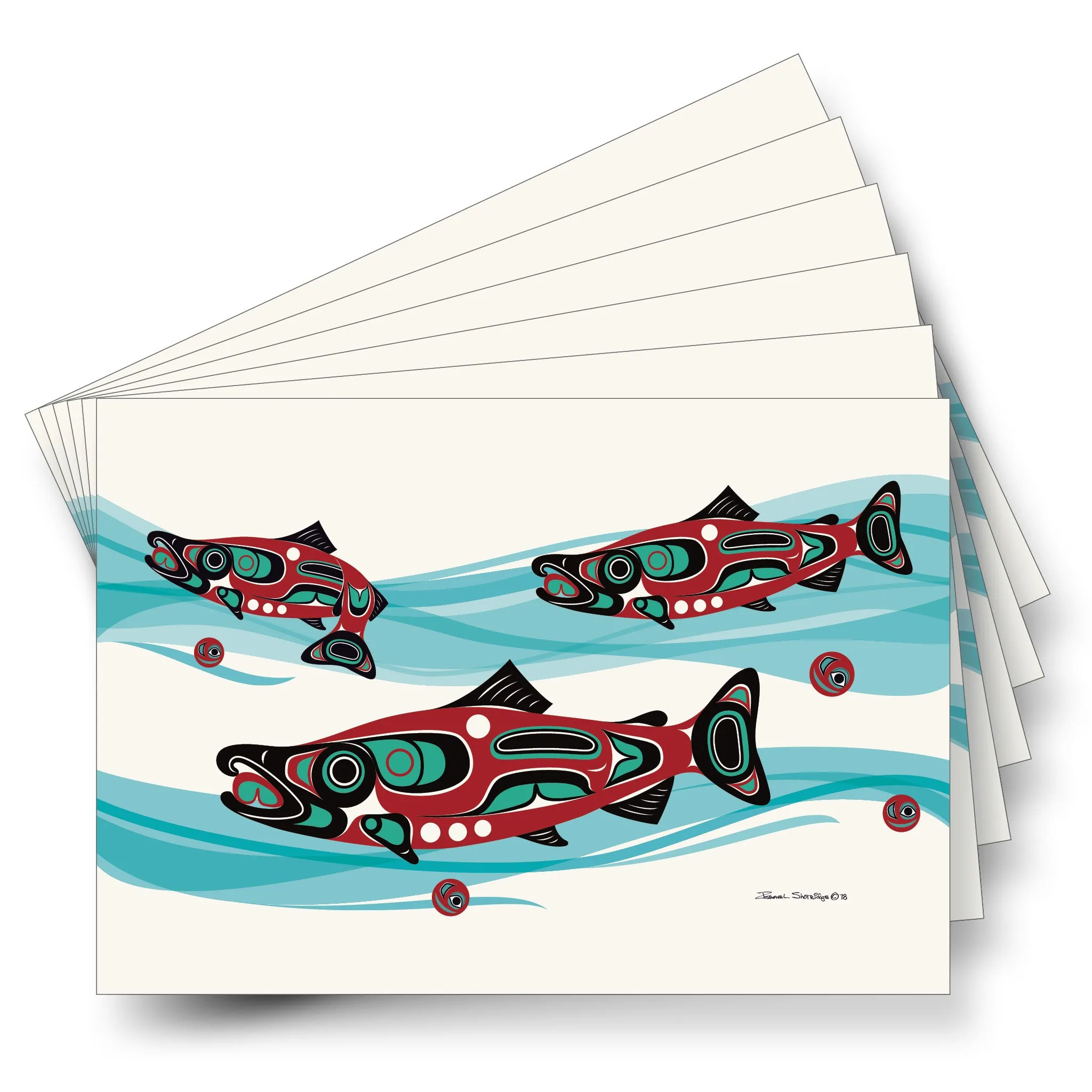 Salmon Run - Formline Art Cards