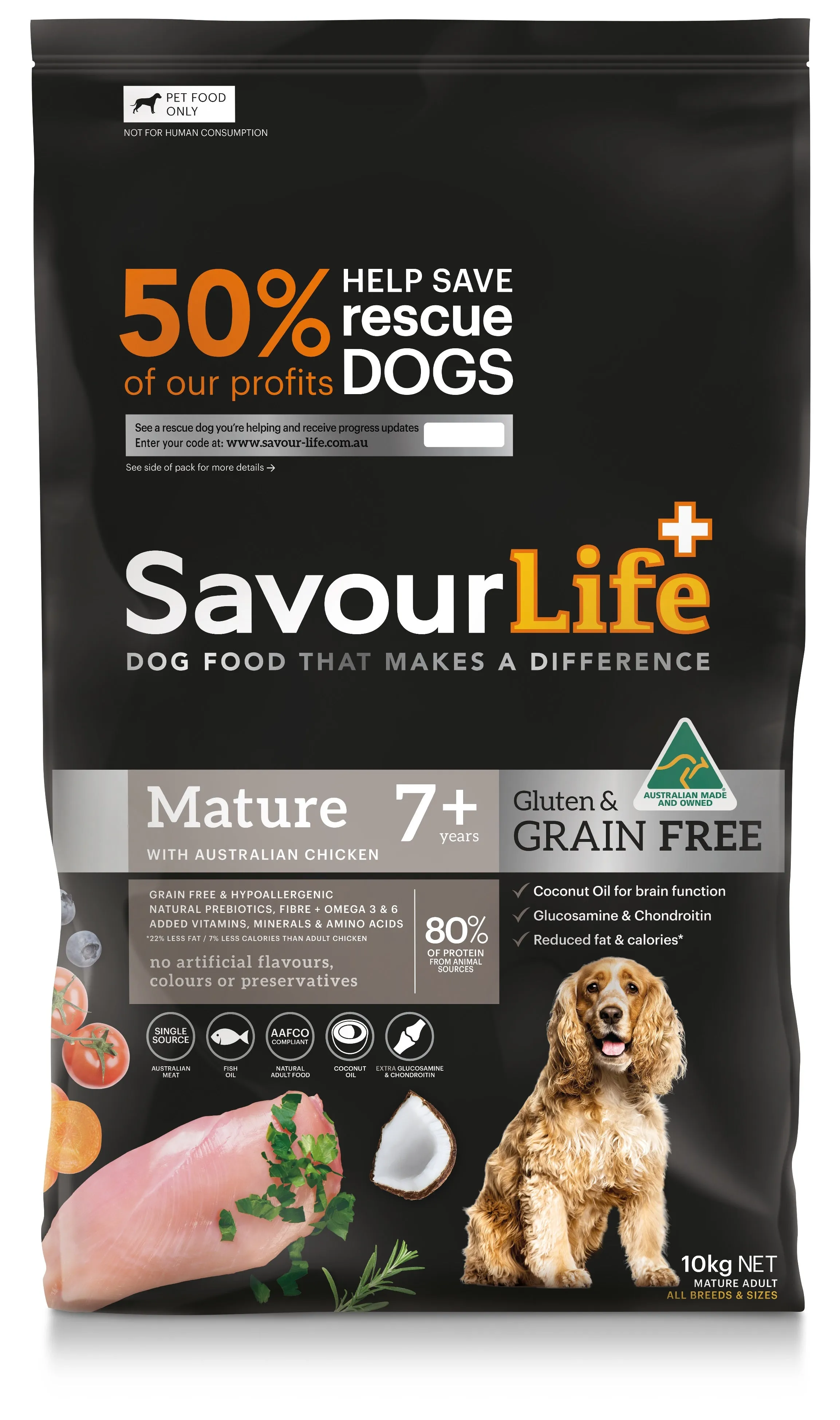 SavourLife Grain Free Adult Dog Mature 7  With Australian Chicken Dry Food