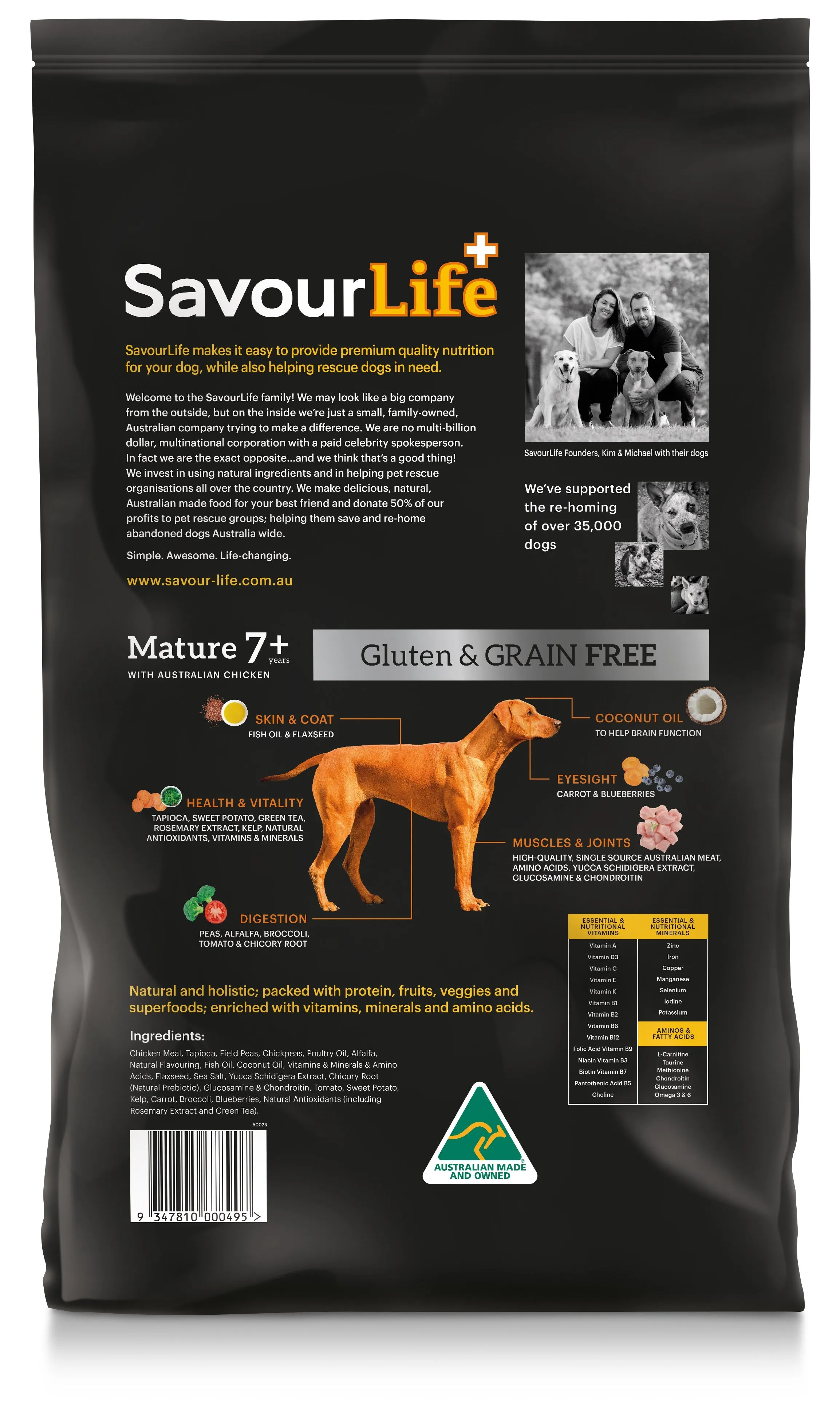 SavourLife Grain Free Adult Dog Mature 7  With Australian Chicken Dry Food